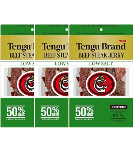 Amazon.co.jp: テング ビーフステーキジャーキー レギュラー 50%減塩